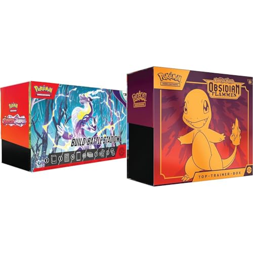 Pokémon-Sammelkartenspiel: Build & Battle Stadion Karmesin & Purpur & Sammelkartenspiel: Top-Trainer-Box Karmesin & Purpur von Pokémon