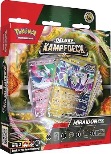 Pokémon-Sammelkartenspiel: Deluxe-Kampfdeck Miraidon-ex (sofort spielbares Deck mit 60 Karten & Zubehör) von Pokémon