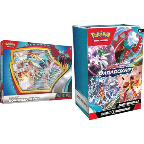 Pokémon-Sammelkartenspiel: Kollektion Donnersichel-ex & Sammelkartenspiel: Boosterbundle Karmesin & Purpur – Paradoxrift (6 Boosterpacks) von Pokémon