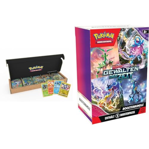 Pokémon-Sammelkartenspiel: Mini-Tin-Box-Bundle - Galar-Kumpel & Sammelkartenspiel: Boosterbundle Karmesin & Purpur – Gewalten der Zeit (6 Boosterpacks) von Pokémon
