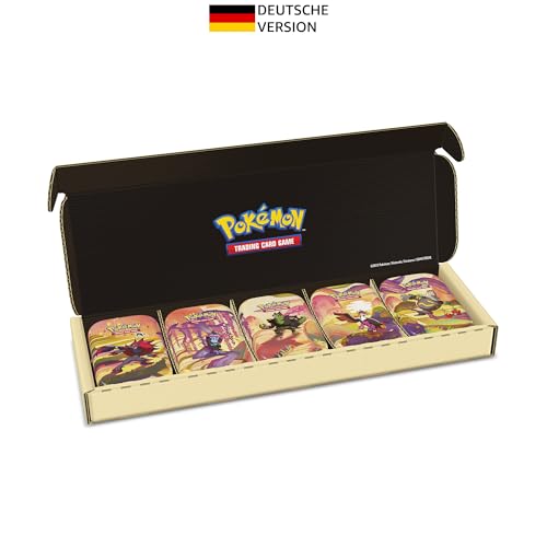 Pokémon-Sammelkartenspiel: Mini-Tin-Box-Bundle Karmesin & Purpur – Nebel der Sagen (5 Mini-Tin-Boxen mit je 2 Boosterpacks) von Pokémon