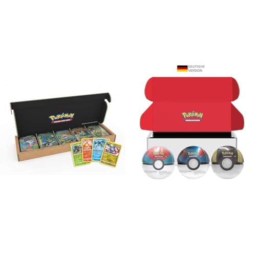 Pokémon-Sammelkartenspiel: Mini-Tin-Box-Bundle & Sammelkartenspiel: Tin-Box-Bundle Pokéball – Köderball, Superball & Hyperball (9 Boosterpacks des Pokémon-Sammelkartenspiels, 7 Stickerbögen) von Pokémon