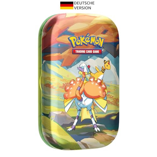 Pokémon-Sammelkartenspiel: Mini-Tin-Box Farbenfrohes Paldea: Psiopatra & Ampharos (2 Boosterpacks, 1 Stickerbogen) von Pokémon