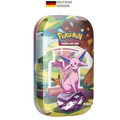 Pokémon-Sammelkartenspiel: Mini-Tin-Box Karmesin & Purpur – Prismatische Entwicklungen: Psiana (2 Boosterpacks & 1 Münze) von Pokémon