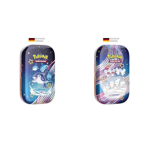 Pokémon-Sammelkartenspiel: Mini-Tin-Box Karmesin & Purpur & Sammelkartenspiel: Mini-Tin-Box Karmesin & Purpur – Paldeas Schicksale: Famieps (2 Boosterpacks, 1 Sticker & 1 Bildkarte) von Pokémon