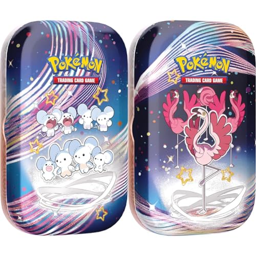 Pokémon-Sammelkartenspiel: Mini-Tin-Box Karmesin & Purpur & Sammelkartenspiel: Mini-Tin-Box Karmesin & Purpur – Paldeas Schicksale: Flaminkno (2 Boosterpacks, 1 Sticker & 1 Bildkarte) von Pokémon