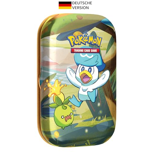 Pokémon-Sammelkartenspiel: Mini-Tin-Boxen Paldea-Freunde – Kwaks (2 Boosterpacks, 1 Bildkarte & 1 Stickerbogen) Deutsche Version von Pokémon