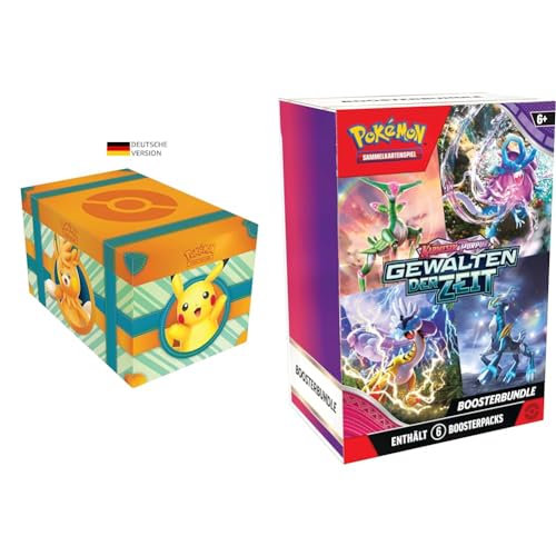 Pokémon-Sammelkartenspiel: Paldea-Abenteuerkoffer (7 holografische Promokarten & 6 Boosterpacks) & Sammelkartenspiel: Boosterbundle Karmesin & Purpur – Gewalten der Zeit (6 Boosterpacks) von Pokémon