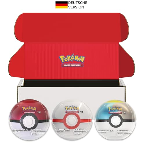 Pokémon-Sammelkartenspiel: Pokéball Tin-Box-Bundle – Pokéball, Premierball & Mondball (9 Boosterpacks des Pokémon-Sammelkartenspiels & 7 Stickerbögen) von Pokémon