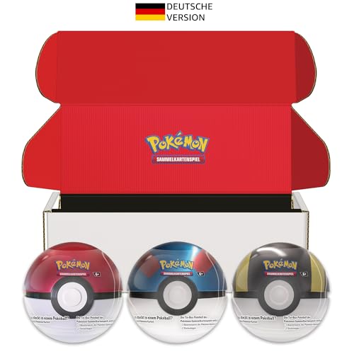 Pokémon-Sammelkartenspiel: Pokéball Tin-Box-Bundle – Pokéball, Superball & Hyperball (9 Boosterpacks des Pokémon-Sammelkartenspiels & 7 Stickerbögen) von Pokémon