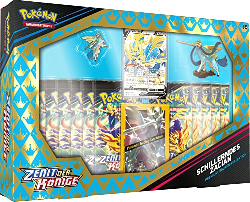 Pokémon-Sammelkartenspiel: Premium-Figuren-Kollektion Zenit der Könige: Schillerndes Zacian (1 holografische Promokarte, 1 Figur & 11 Boosterpacks) von Pokémon