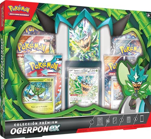 Pokémon-Sammelkartenspiel: Premium-Kollektion Ogerpon Ex (3 holografische Karten und 6 Erweiterungspackungen) von Pokémon