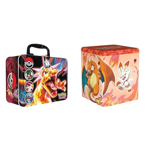 Pokémon-Sammelkartenspiel: Sammelkoffer (Herbst 2023) & Sammelkartenspiel: Feuer-Stapel-Tin-Box: Glurak (3 Boosterpacks & 1 Münze) von Pokémon