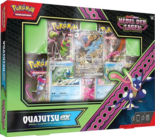 Pokémon-Sammelkartenspiel: Spezial-Illustrations-Kollektion Karmesin & Purpur – Nebel der Sagen: Quajutsu-ex (1 holografische Vollbild-Promokarte, 2 holografische Karten & 5 Boosterpacks) von Pokémon