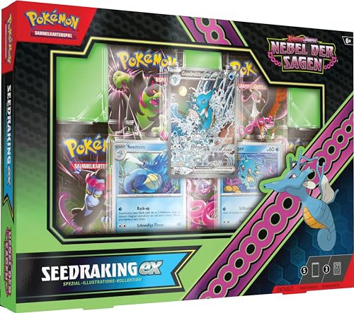 Pokémon-Sammelkartenspiel: Spezial-Illustrations-Kollektion Karmesin & Purpur – Nebel der Sagen: Seedraking-ex (1 holografische Vollbild-Promokarte, 2 holografische Karten & 5 Boosterpacks) von Pokémon