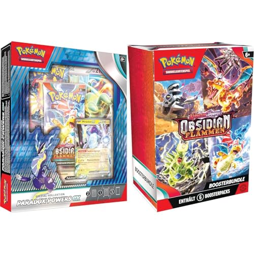 Pokémon-Sammelkartenspiel: Spezial-Kollektion Paradox-Powers-ex & Sammelkartenspiel: Boosterbundle Karmesin & Purpur – Obsidianflammen (6 Boosterpacks) von Pokémon