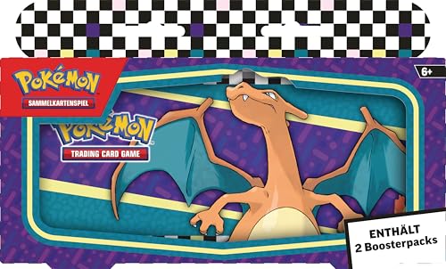 Pokémon-Sammelkartenspiel: Stifteetui für den Schulanfang – Glurak (1 Tin-Box & 2 Boosterpacks) von Pokémon