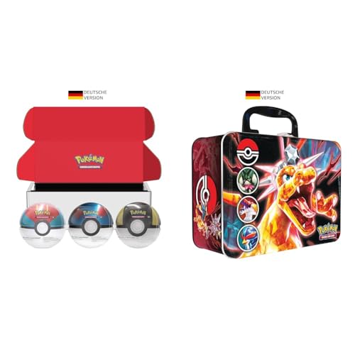 Pokémon-Sammelkartenspiel: Tin-Box-Bundle Pokéball & Sammelkartenspiel: Sammelkoffer (Herbst 2023): Maskagato, Skelokrok und Bailonda (3 holografische Promokarten und 6 Boosterpacks) von Pokémon