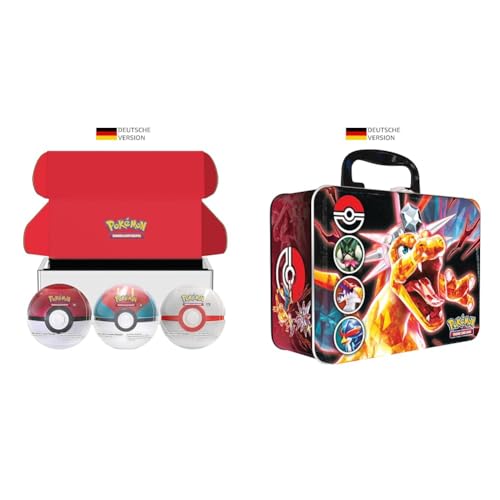 Pokémon-Sammelkartenspiel: Tin-Box-Bundle Pokéball & Sammelkartenspiel: Sammelkoffer (Herbst 2023): Maskagato, Skelokrok und Bailonda (3 holografische Promokarten und 6 Boosterpacks) von Pokémon