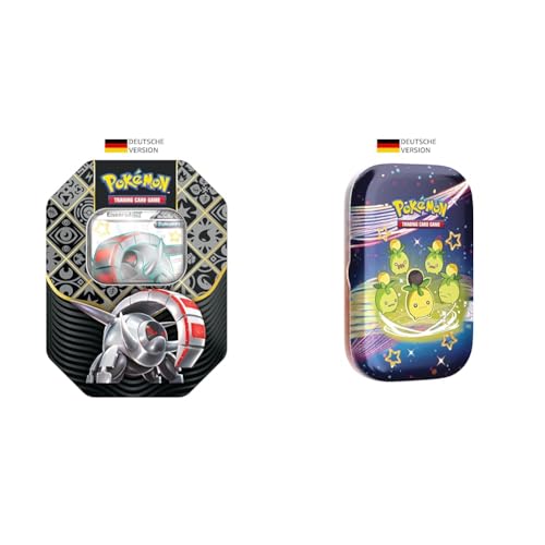 Pokémon-Sammelkartenspiel: Tin-Box Karmesin & Purpur & Sammelkartenspiel: Mini-Tin-Box Karmesin & Purpur – Paldeas Schicksale: Olini (2 Boosterpacks, 1 Sticker & 1 Bildkarte) von Pokémon