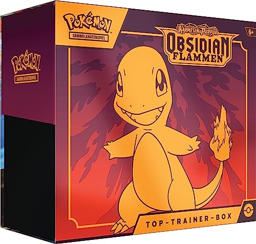 Pokémon-Sammelkartenspiel: Top-Trainer-Box Karmesin & Purpur – Obsidianflammen (9 Boosterpacks, 1 holografische Vollbild-Promokarte & Premium-Zubehör) von Pokémon