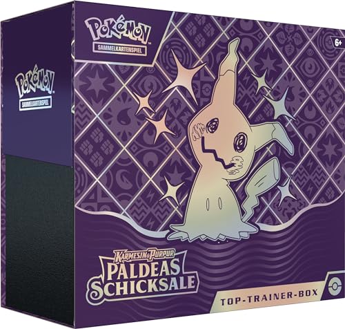 Pokémon-Sammelkartenspiel: Top-Trainer-Box Karmesin & Purpur – Paldeas Schicksale (9 Boosterpacks, 1 holografische Vollbild-Promokarte & Zubehör) von Pokémon