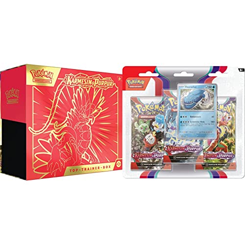 Pokémon-Sammelkartenspiel: Top-Trainer-Box Karmesin & Purpur & -Sammelkartenspiel: 3er-Pack Karmesin & Purpur - Heerashai von Pokémon