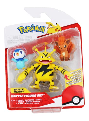 Pokemon Set mit 3 Kampffiguren inkl. Piplup, Vulpix und 7,6 cm Electabuzz Kampffiguren von Pokémon