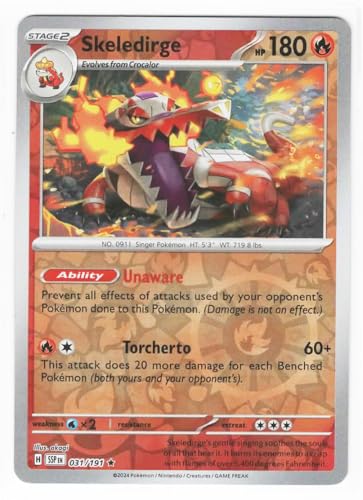 Pokemon - Skeledirge 031/191 - Surging Sparks - Reverse Foil - Einzelkarte von Pokémon