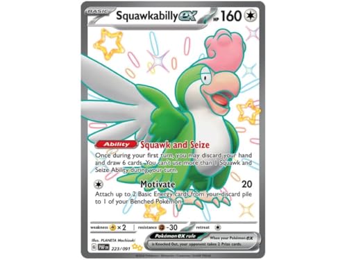 Pokemon Squawkabilly ex - 223/091 - Shiny Ultra Rare - Einzelkarte - Holofoil von Pokémon