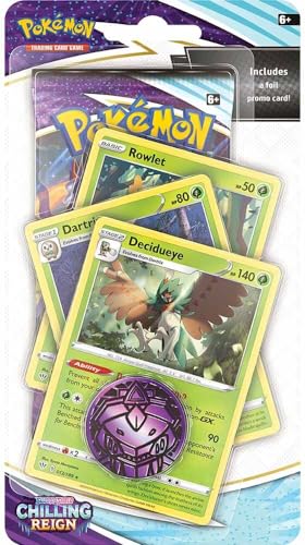 Pokémon Schwert und Schild 6 Schaurige Herrschaft, Premium-Blister (eine zufällig ausgewählt), Kartenspiel, ab 6 Jahren, für 2 Spieler, über 10 Minuten Spieldauer von Pokémon