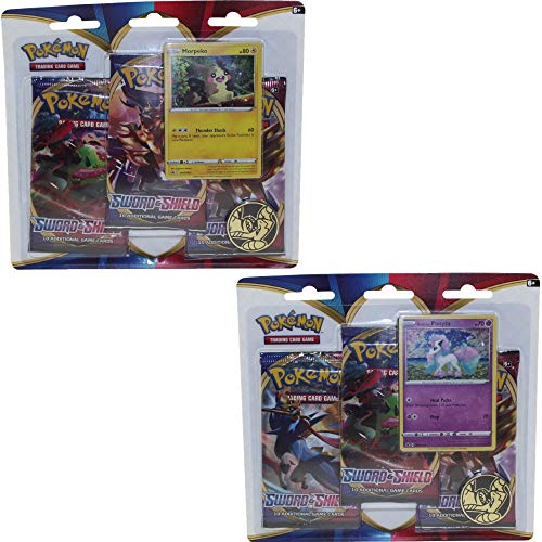 Pokemon TCG Kartenspiel, Schwert und Schild, beide 3-Booster-Packung, Blister-Sets von Pokémon