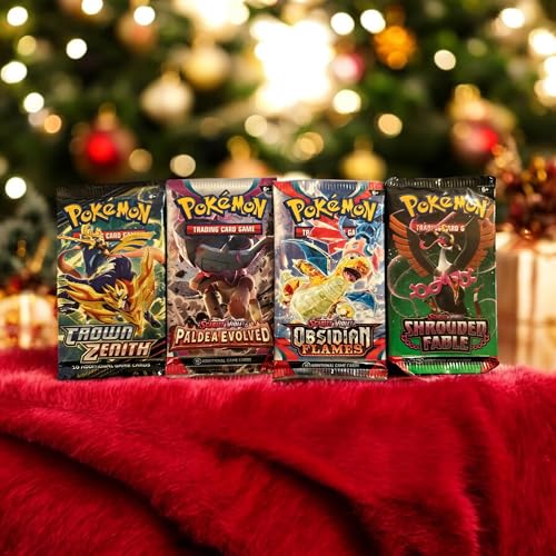 Pokemon TCG: 4 Booster Packs - 40 Karten insgesamt | Value Pack enthält 4 Blisterpackungen von Zufallskarten | 100% authentische Marken Erweiterungen von Pokémon