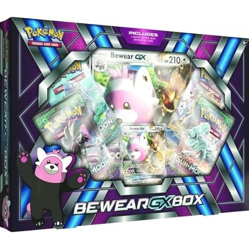 Pokémon TCG: BEWEAR GX BOX RARRE - Kasten mit 4 Boosterpacks, Code-Karte, Tsareena-GX als Folien- und Oversize-Karte, für alle Altersgruppen, ab 6 Jahren Pokémon TCG: BEWEAR GX BOX RARRE - Kasten mit 4 Boosterpacks, Code-Karte, Tsareena-GX als Folien- und Oversize-Karte, für alle Altersgruppen, ab 6 Jahren von Pokémon