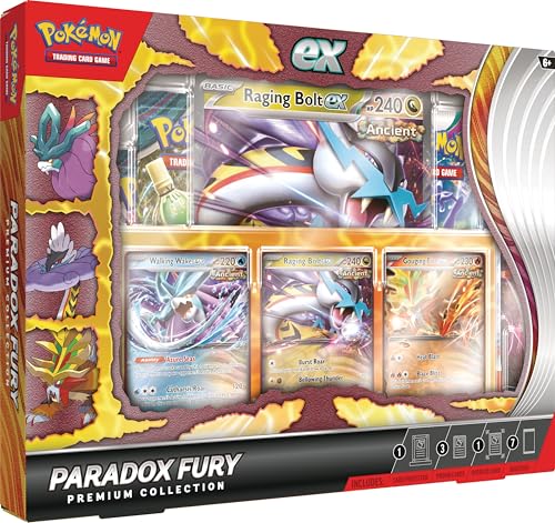 Pokémon TCG: Paradox Fury Premium Collection (1 übergroße Promokarte, 3 Promokarten & 7 Booster-Packs) von Pokémon