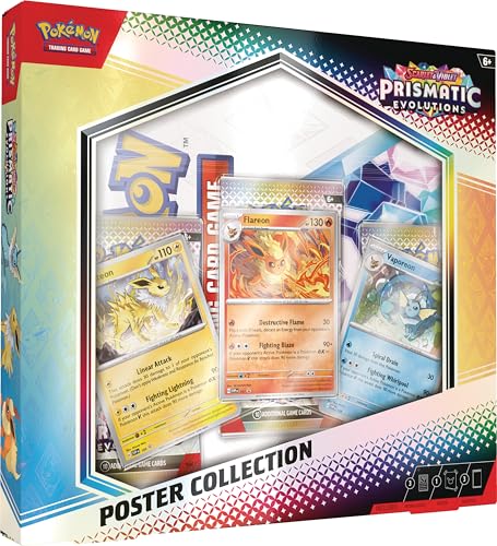 Pokémon TCG: Scarlet & Violet – Prismatic Evolutions Poster-Kollektion (3 Boosterpacks & 3 Folien-Promo-Karten) von Pokémon