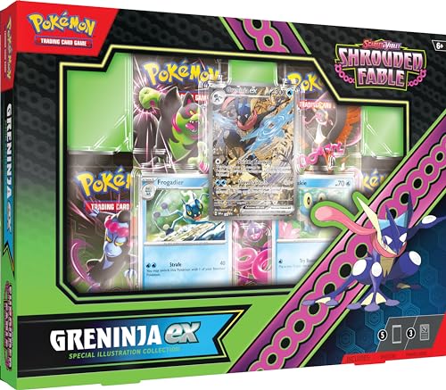 Pokémon TCG: Scarlet & Violet – Shrouded Fable Greninja ex Special Illustration Collection (1 Full-Art Foil Promo-Karte, 2 Folienkarten und 5 Booster-Packs) von Pokémon