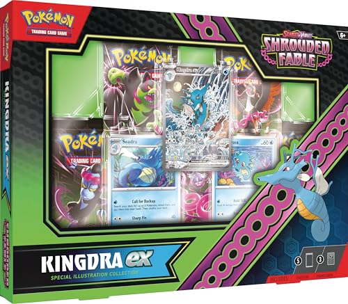 Pokémon TCG: Scarlet & Violet – Shrouded Fable Kingdra ex Special Illustration Collection (1 Full-Art Foil Promo-Karte, 2 Folienkarten und 5 Booster-Packs) von Pokémon