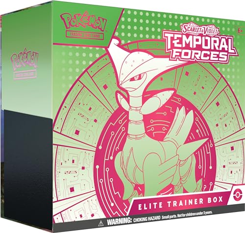 Pokémon TCG: Scarlet & Violet – Temporal Forces Elite Trainer Box – Iron Leaves (1 Full-Art Iron Thorns Promo-Karte, 9 Booster & Premium-Zubehör) von Pokémon