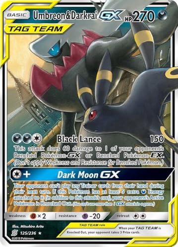 Pokemon - Umbreon & Darkrai GX - Unified Minds - Ultra Rare - Sammelkarte - Tag Team von Pokémon