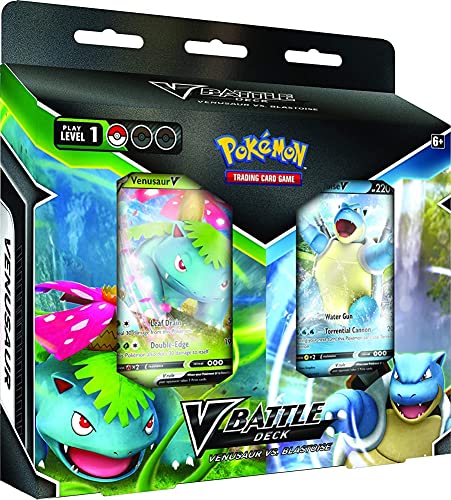 Pokémon V-Kampfdeck Bundle Bisaflor vs. Turtok, Kartenspiel, ab 6 Jahren, für 2 Spieler, über10 Minuten Spieldauer von Pokémon