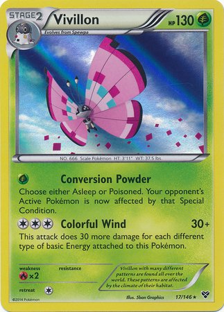 Pokemon - Vivillon (Meadow [Pink]) (17/146) - XY - Reverse Holo von Pokémon