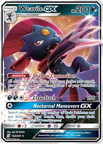 Pokemon Weavile GX 132/236 - Unified Minds - Ultra Rare - Folien Einzelkarte von Pokémon