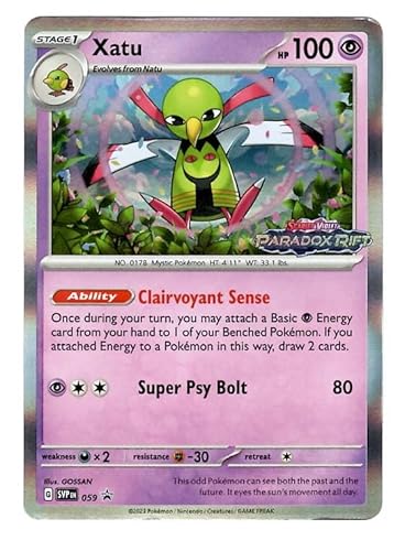 Pokemon - Xatu SVP 059 - Paradox Rift - Black Star Promo Folie - Prerelease-Stempel - Einzelkarte von Pokémon