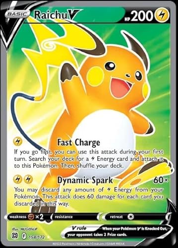 Raichu V 158/172 – Brillante Sterne – Ultra Rare Pokemon Karte – Full Art von Pokemon