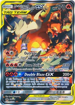 Pokemon Reshiram & Charizard GX SM201 Promo-Karten in Übergröße – perfekt für Sammler und Wettbewerbsspieler von Pokémon