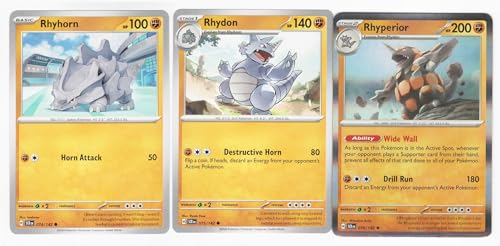 Rhyperior 076/142 - Stellar Crown Pokemon Kartenlos - 3 Karten Set von Pokémon