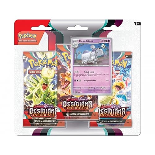 Scharlachrot und Violett Feuerobsidian Blister 3 Umschläge mit Promopapier Houndstone (DE) von Pokémon