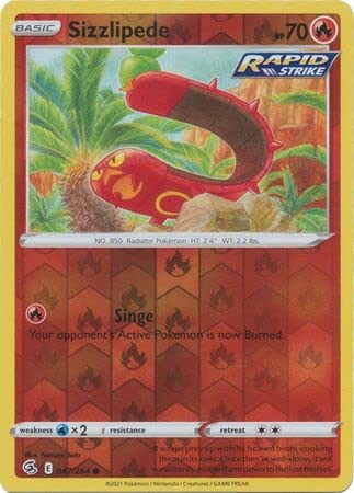 Sizzlipede - 047/264 - Common - Reverse Holo - Schwert & Schild - Fusion Strike von Pokémon