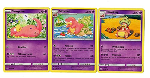 Slowking 48/147 & Slowbro 49/145 - Pokemon Evolution Karten-Set - Burning Shadow - Guardians Rising - 3 Karten Rare Lot von Pokémon